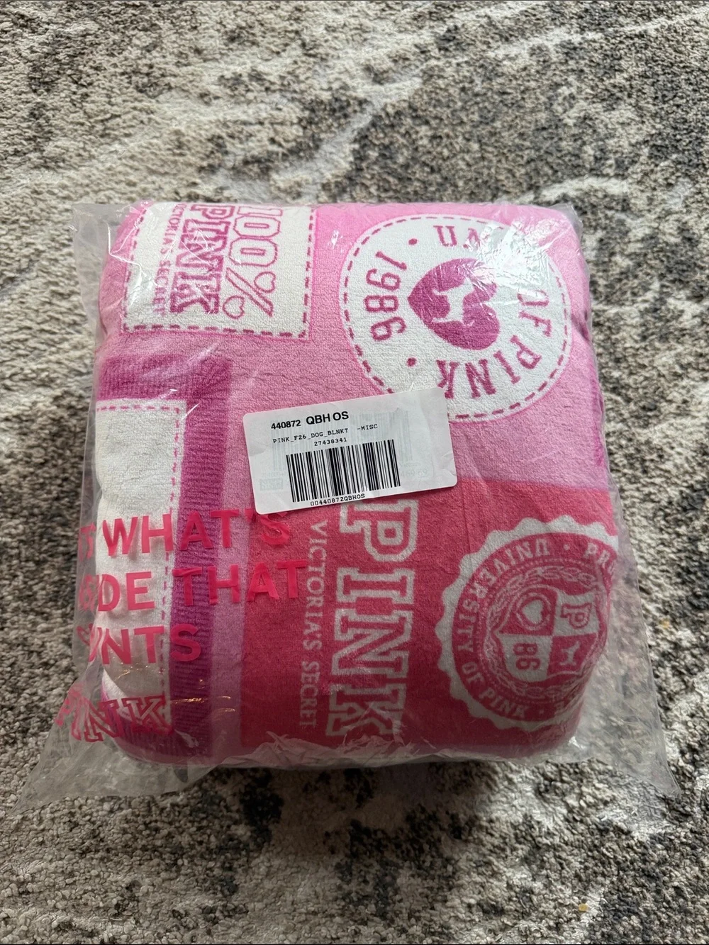 Victoria's Secret Pink Graphic Logo Plush Throw